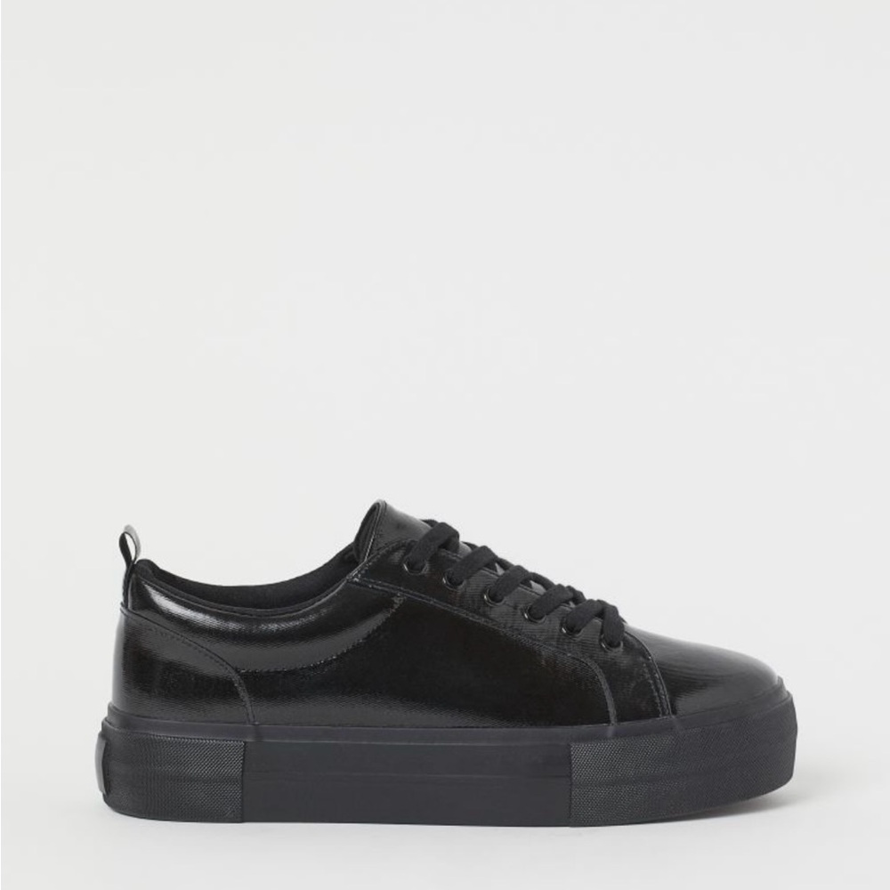 H&M Sneakers Black Platform Size 8.5